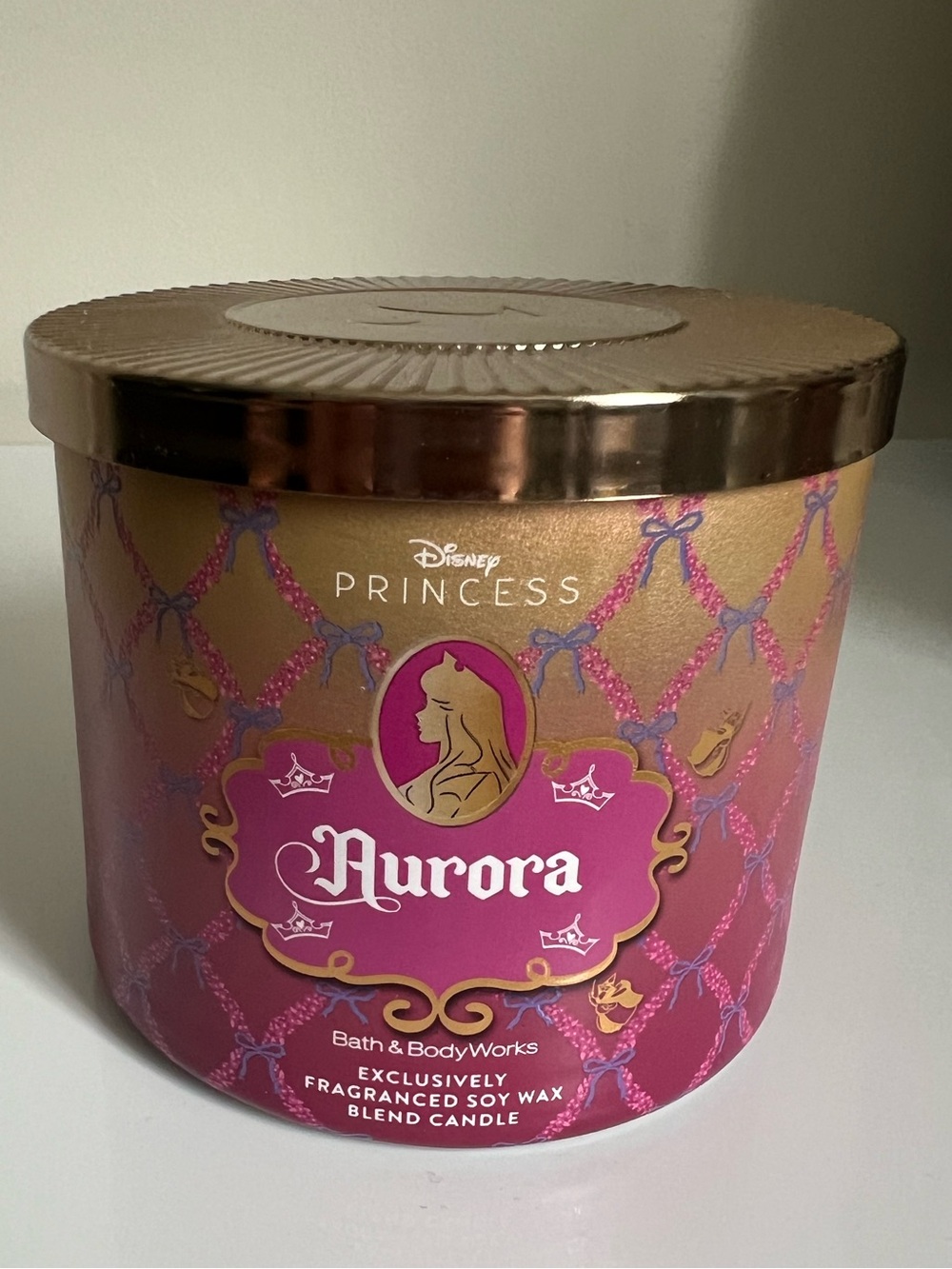 Bath & Body Works Aurora Scented Candle - Pink and Gold Decorative Jar